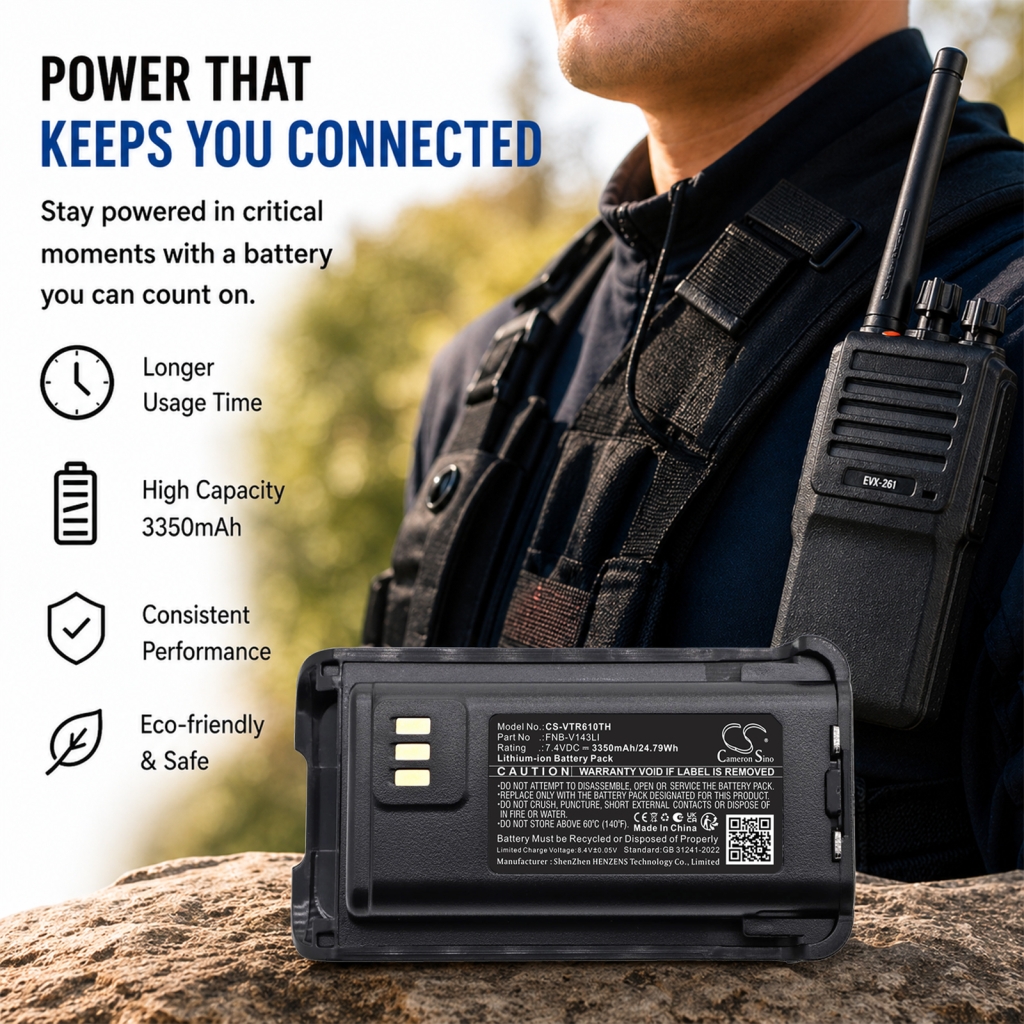 Batteri kompatibel med Bearcom Vertex standard CS-VTR610TH