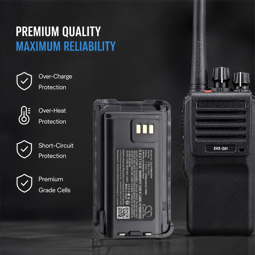 Batteri kompatibel med Bearcom Vertex standard CS-VTR610TH
