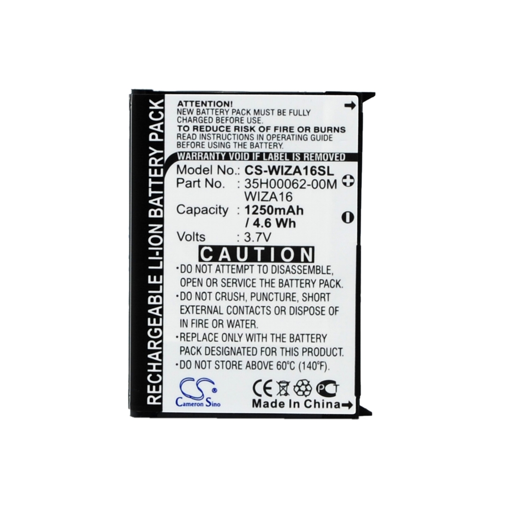 Batteri kompatibel med Vodafone HTC CINGULAR E-Plus O2 Orange T-Mobile COBRA DOPOD ERA i-Mate Qtek CS-WIZA16SL