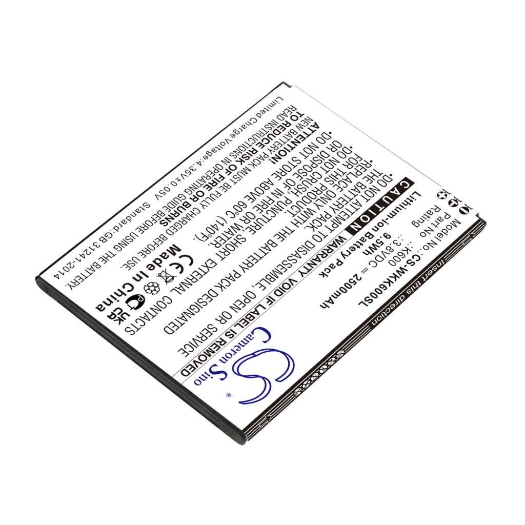 Mobiltelefonbatteri Wiko CS-WKK600SL