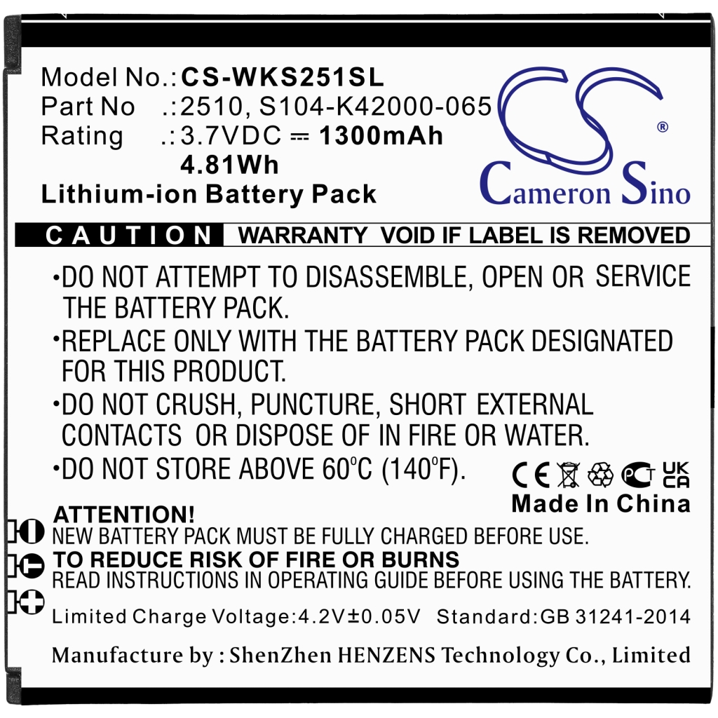 Mobiltelefonbatteri Wiko CS-WKS251SL