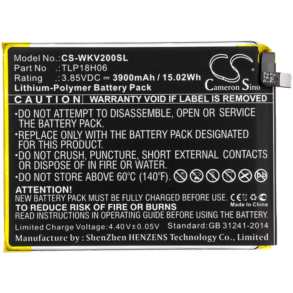 Mobiltelefonbatteri Wiko CS-WKV200SL