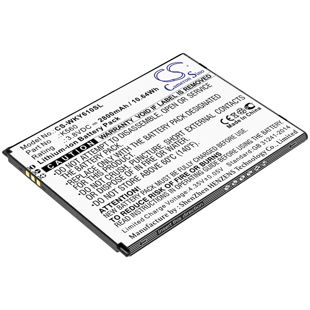 Mobiltelefonbatteri Wiko CS-WKY610SL