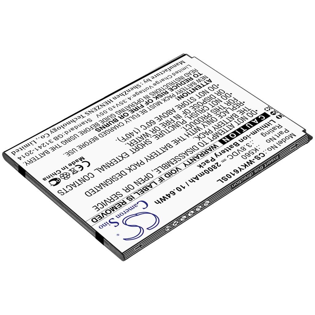 Mobiltelefonbatteri Wiko CS-WKY610SL