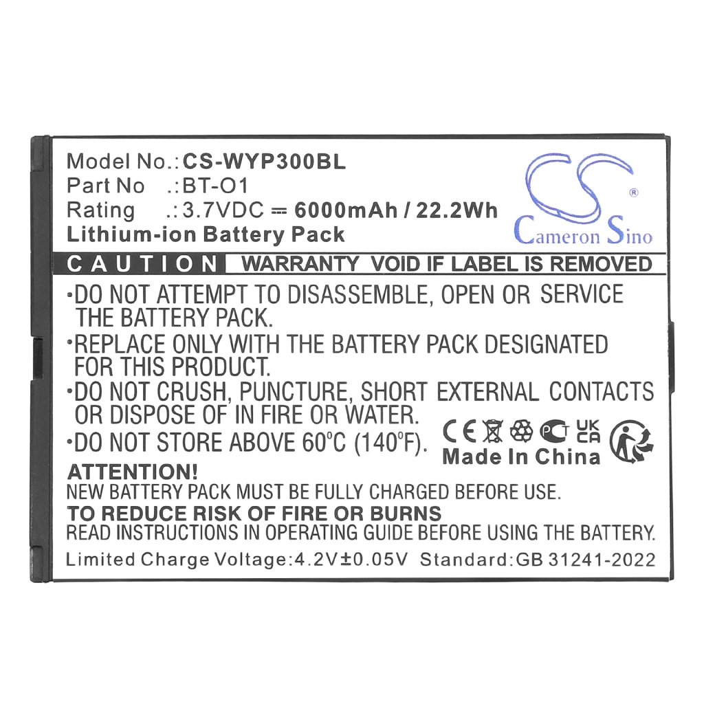 Betalings terminalbatteri Wiseasy CS-WYP300BL