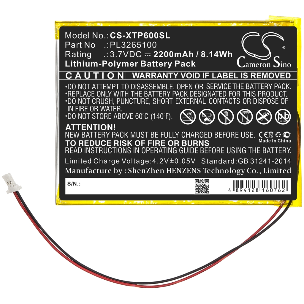 Udstyrsbatteri Xtool CS-XTP600SL