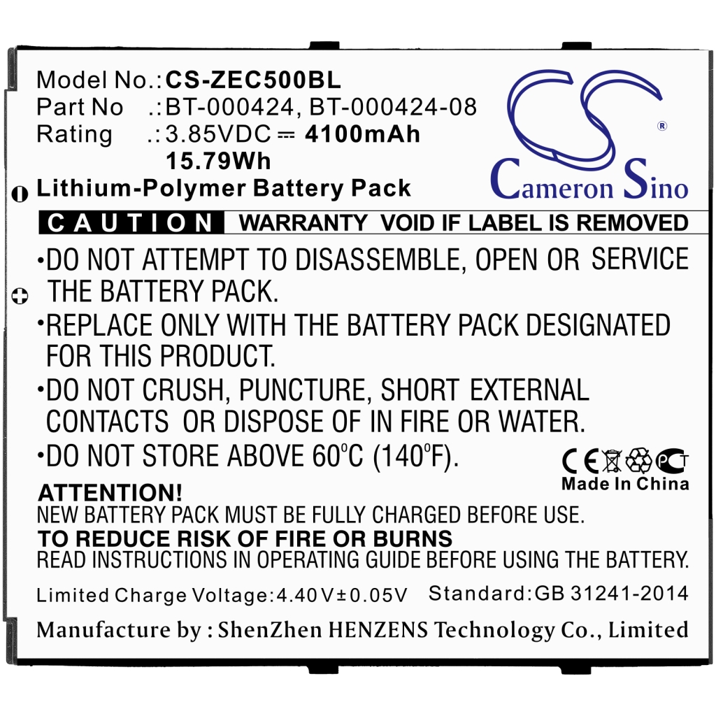 BarCode, Scanner Battery Zebra EC55AK-11B132-NA
