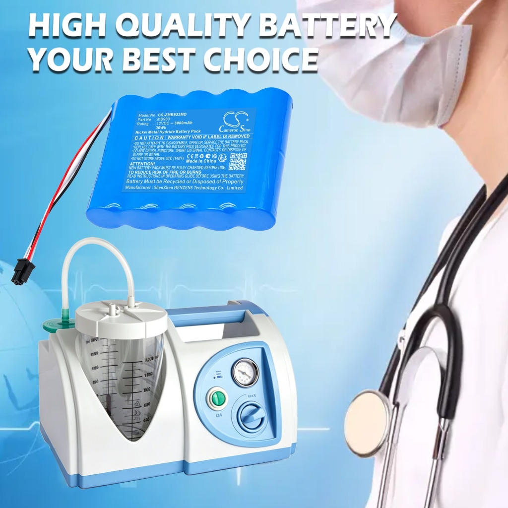 Batteri kompatibel med Zeiner medical CS-ZMB933MD