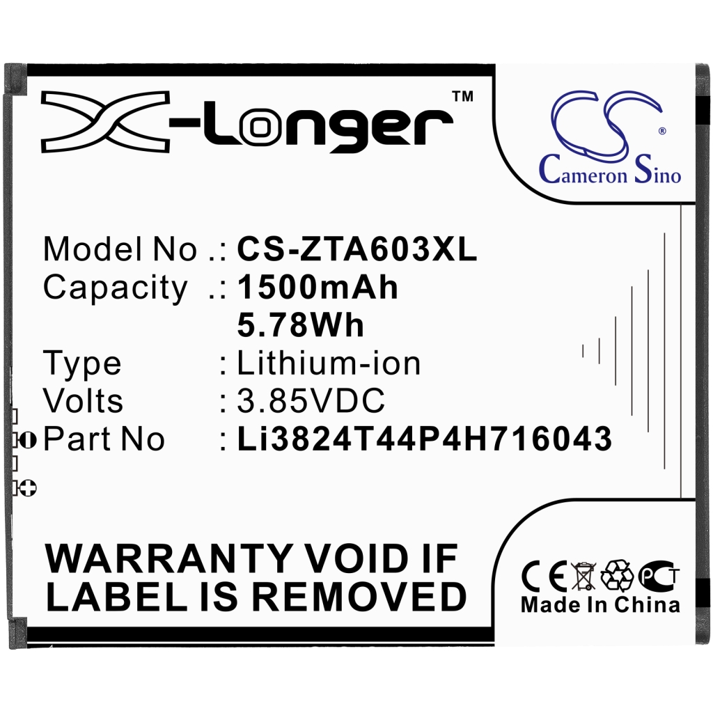 Mobiltelefonbatteri ZTE CS-ZTA603XL