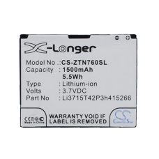 Kompatibel batteriudskiftning til ZTE LI3715T42P3H415266