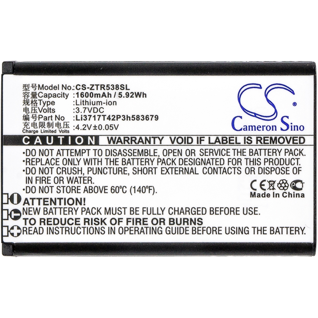 Mobiltelefonbatteri ZTE CS-ZTR538SL