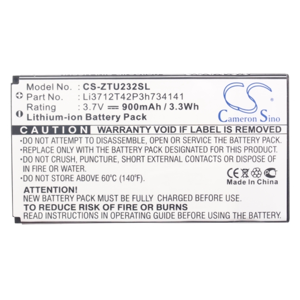 Mobiltelefonbatteri ZTE CS-ZTU232SL