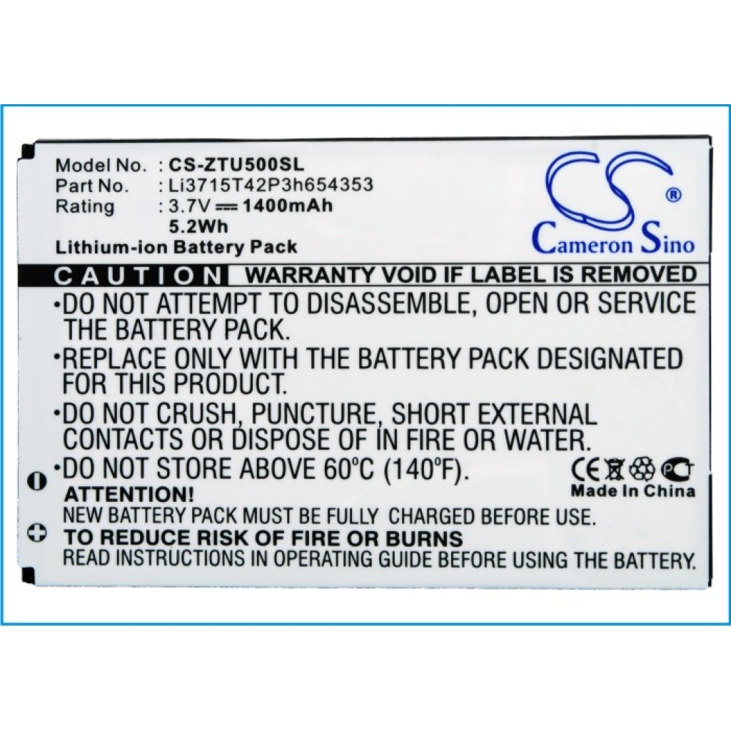 Mobiltelefonbatteri ZTE CS-ZTU500SL